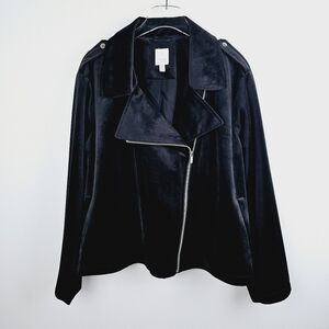 Lauren Conrad Black Velvet Moto Jacket NWT 3X